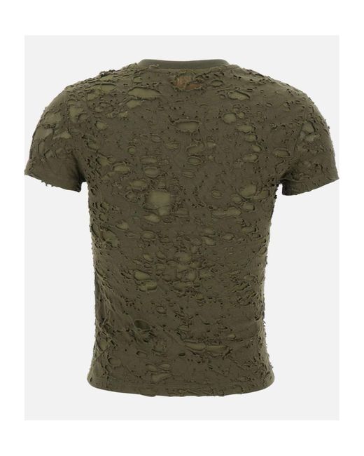 DIESEL Green T-Uncutie-Long-P2 Distressed T-Shirt