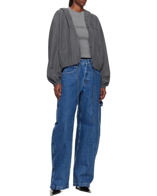 Alexander Wang Gray Buttoned Oversized Jacket