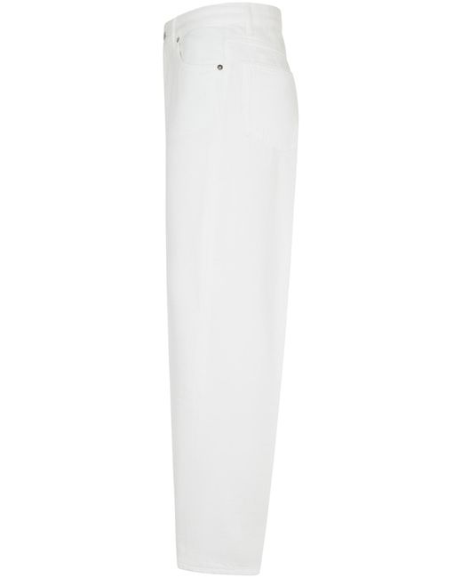 Dondup White Bessie Center-Press Pants