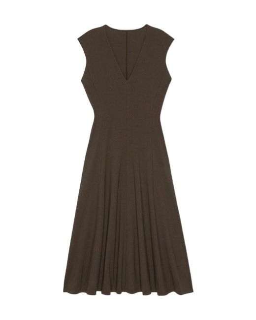 FRAME Brown V-Neck Dress