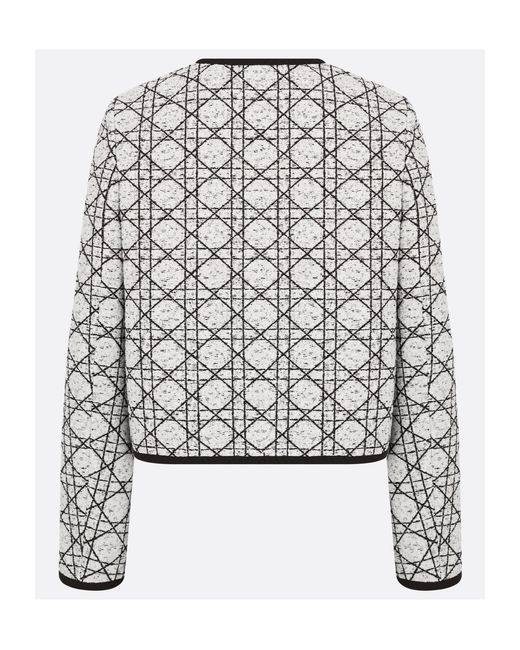 Dior White Christian Macrocannage Cropped Jacket