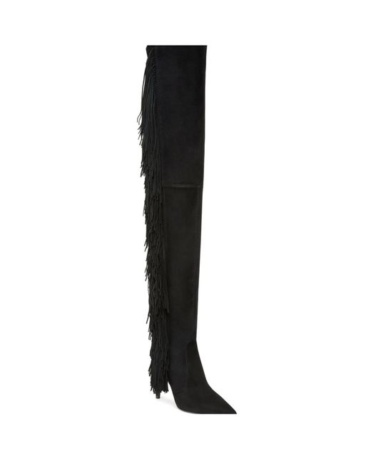 Stuart Weitzman Black Ultrastuart Fringe 100Mm Boots