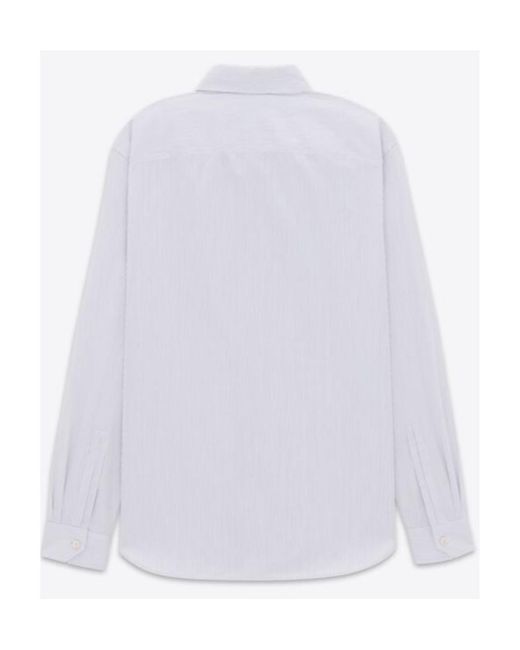 Saint Laurent White Striped Buttoned Shirt for men