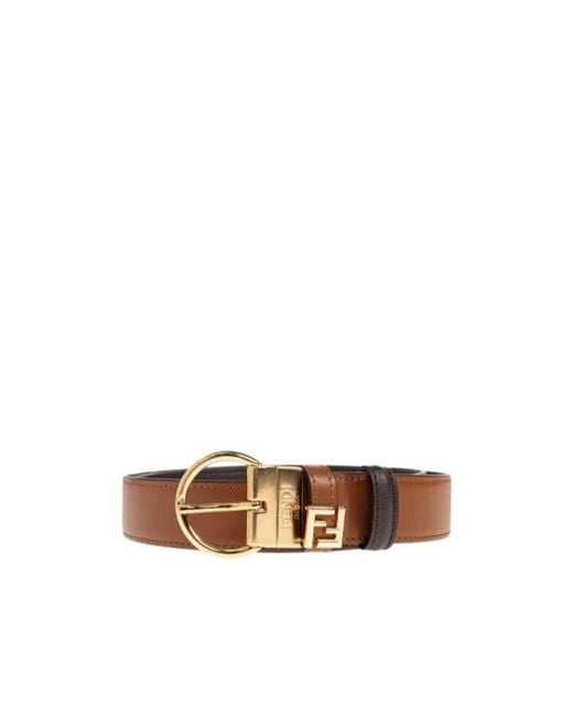 Fendi White Logo Plaque Reversible Belt