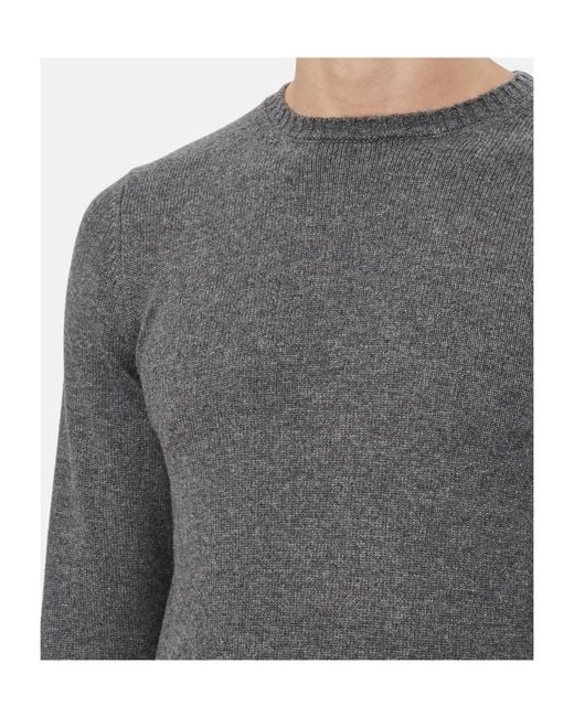 Drumohr Gray Fine-Knit Cashmere Jumper for men