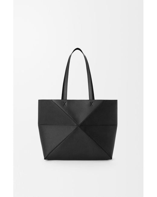 Loewe Black Medium Puzzle Fold Horizontal Tote Bag