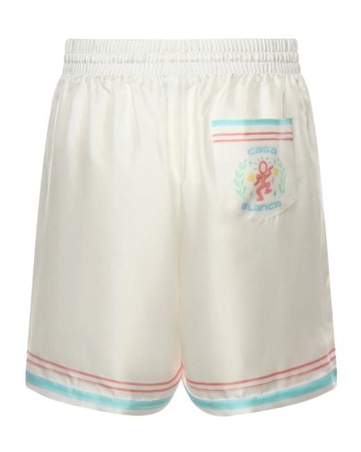 Casablanca White Logo Trim Shorts for men