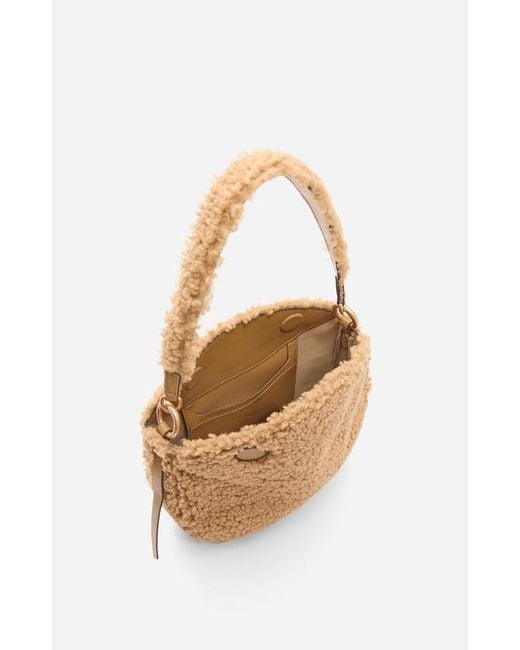 Vanessa Bruno White Shearling Mini Daily Shoulder Bag