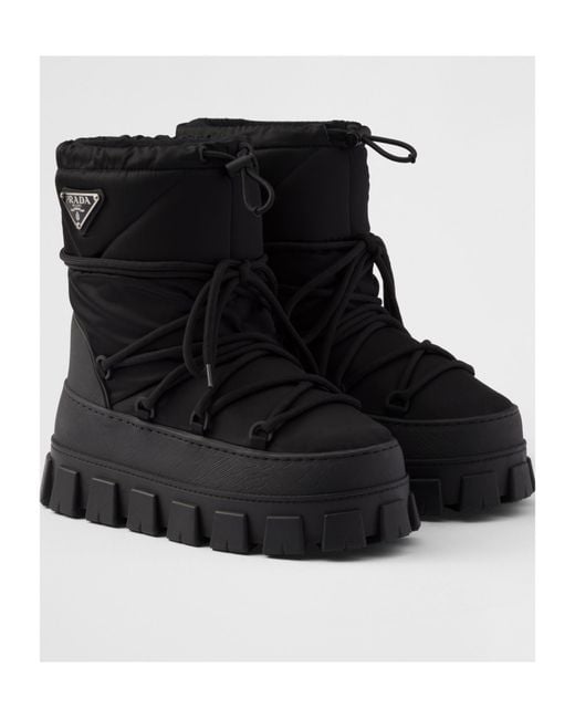 Prada Black Re-Nylon Gabardine Après-Ski Boots