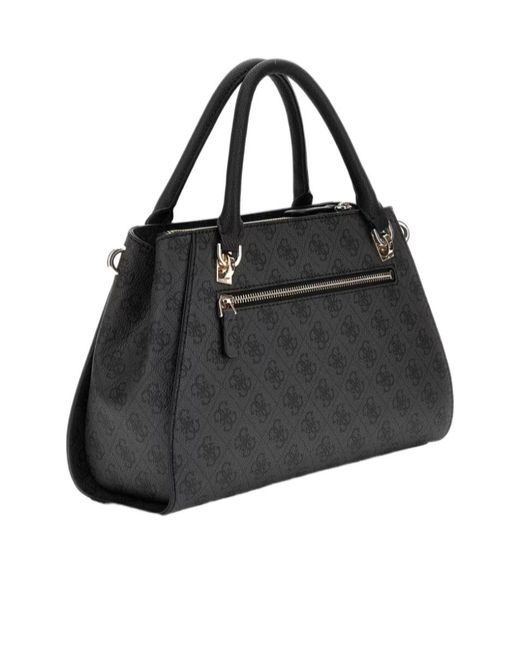 Guess Black Monogram Charm Satchel