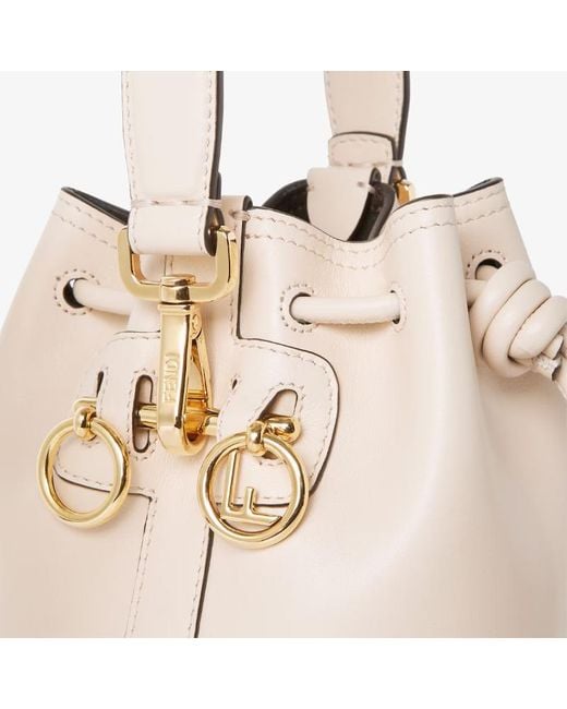 Fendi White Mon Tresor Drawstring Mini Bucket Bag