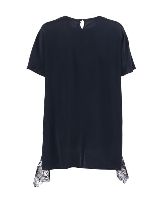Fabiana Filippi Blue Crepe De Chine Top