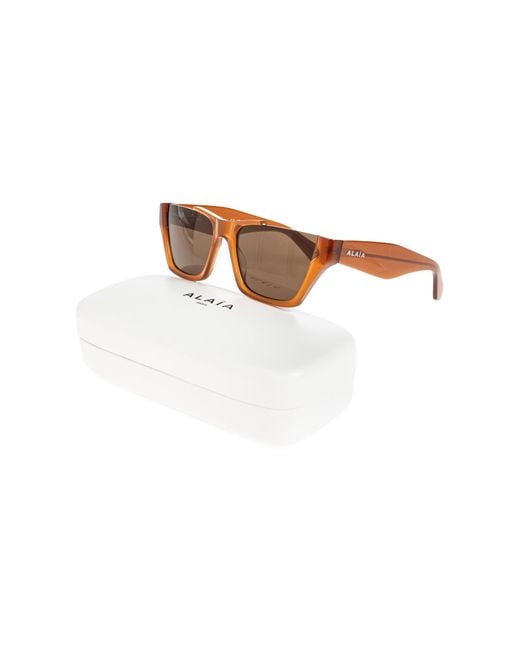 Alaïa Pink Alaïa Rectangular Frame Sunglasses