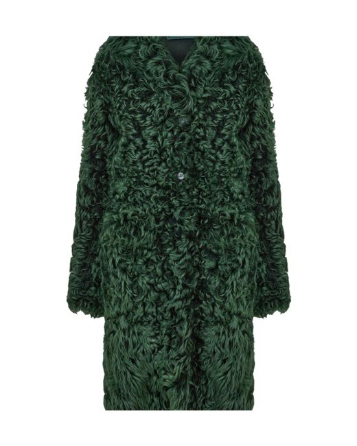 Prada Green Midlength Plush Coat