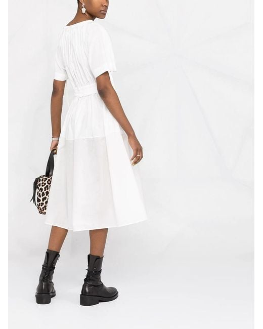 Moncler Gray Drawstring Flared Dress
