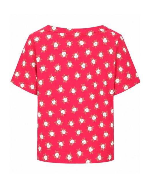 Laura Urbinati Pink Camellia-Print Short-Sleeve T-Shirt