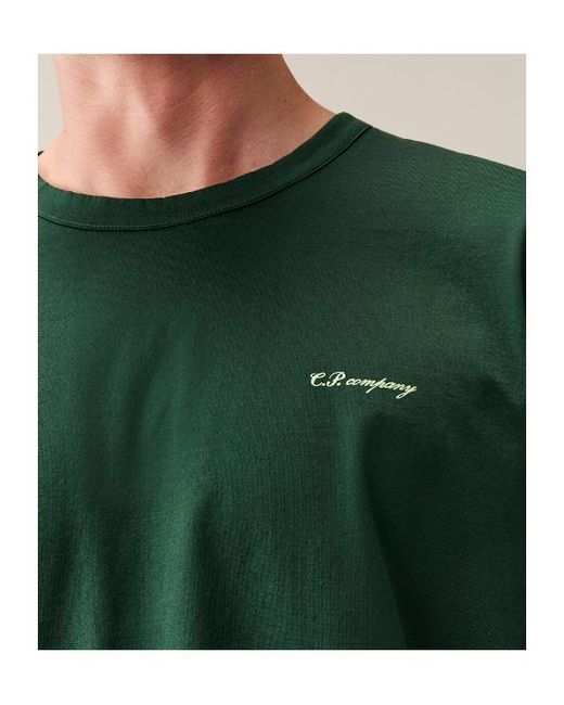 C P Company Green Logo-Print Long-Sleeve Sweatshirt for men