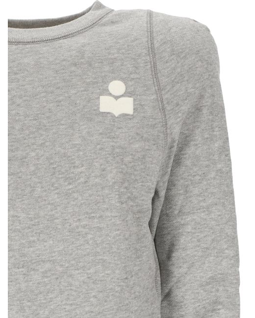 Isabel Marant Gray Isabel Marant Étoile Logo Detailed Panelled Sweatshirt