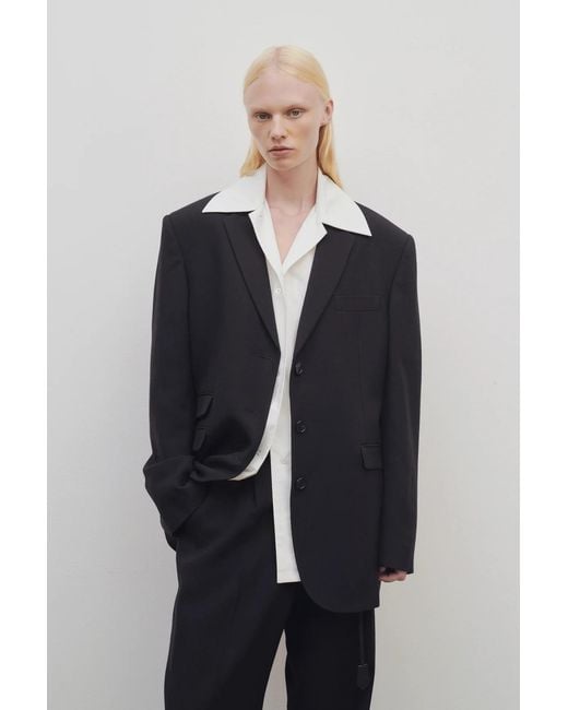 The Row Blue Ule Wool Canvas Blazer