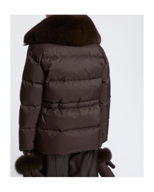 Yves Salomon Black Long-Sleeved Down Jacket
