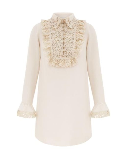 Zimmermann White Lace-Trim Dress