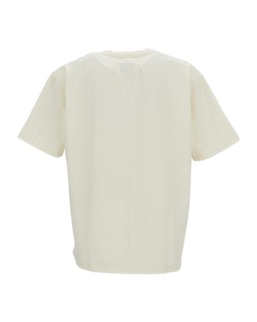 Rhude White Logo Printed Crewneck T-Shirt for men