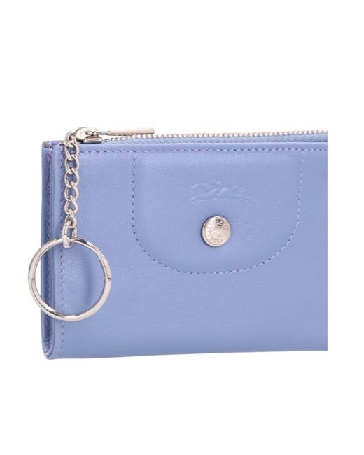 Longchamp Blue Le Pliag.Cuir Key Case for men