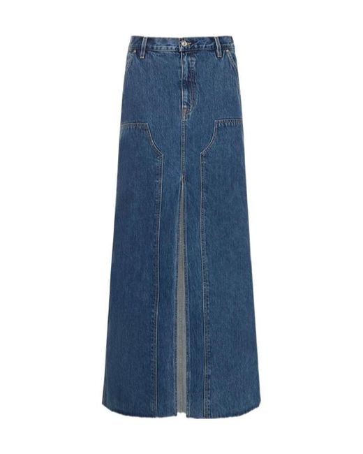 SLVRLAKE Denim Blue Worker Slit Denim Skirt