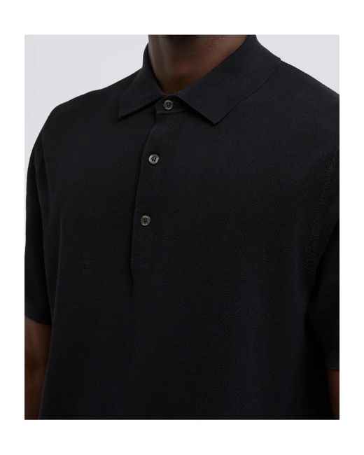 Aspesi Black Short-Sleeve Polo Shirt for men