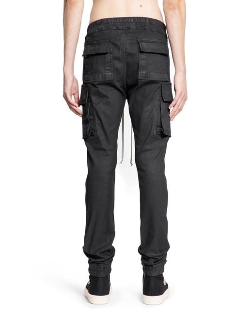 Rick Owens Black Elastic Waist Casual Pants for men