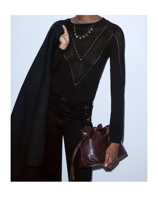 Liu Jo Black Knit Top With Cut-Out