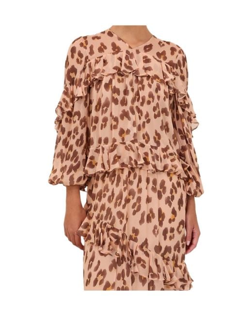 Zimmermann Natural Illuminate V-Neck Flutter Top
