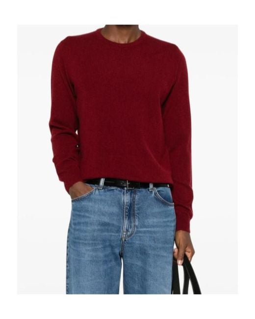 Fedeli Red Crew-Neck Sweater for men