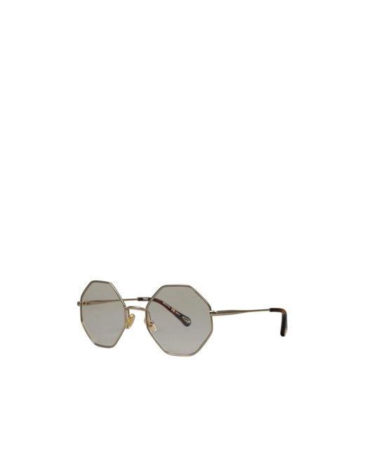 Chloé Metallic Geometric-Shaped Sunglasses