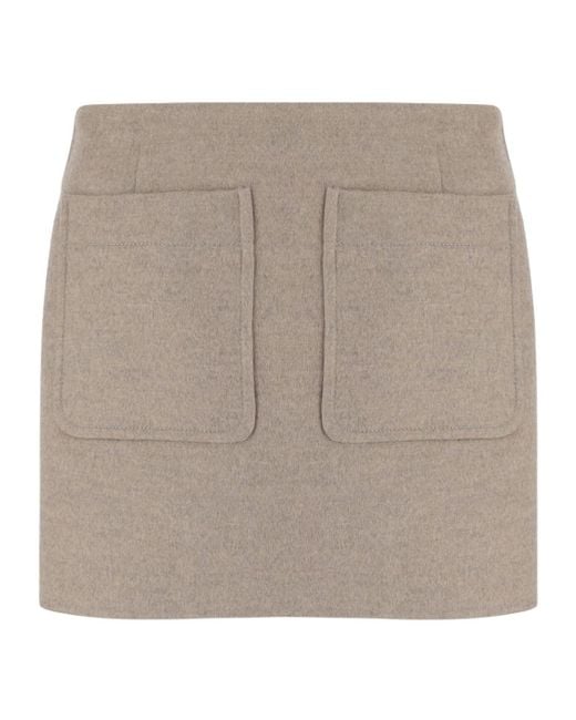 Bottega Veneta Brown Wool And Cashmere Skirt