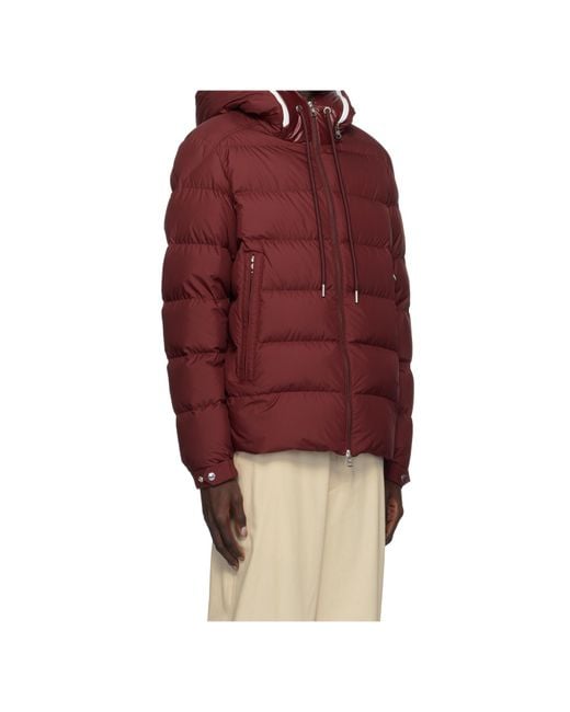 Moncler Red Logo-Patch Padded Jacket for men