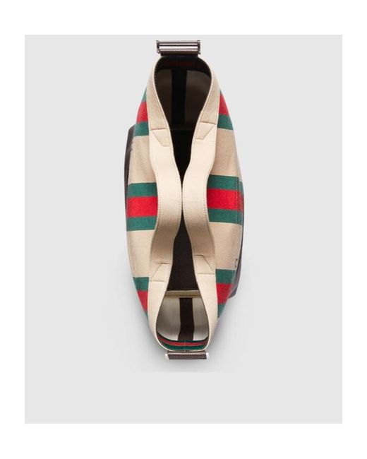 Gucci Black Large Web Striped Top Handle Bag for men