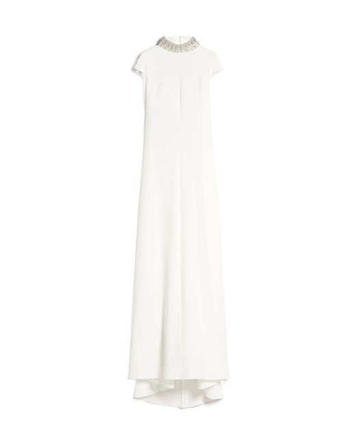 Max Mara White Cady Fit Flare Dress