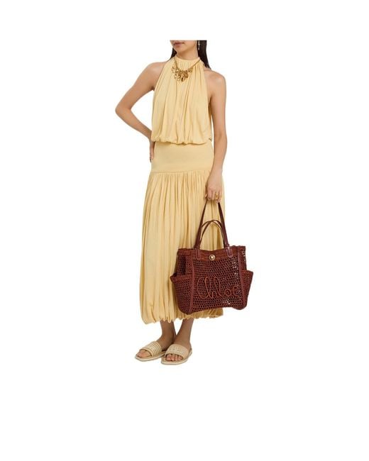 Chloé Brown Wicker Handbag