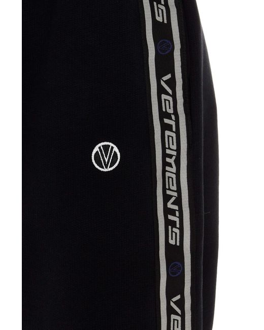 Vetements Black Side Panel Track Pants for men