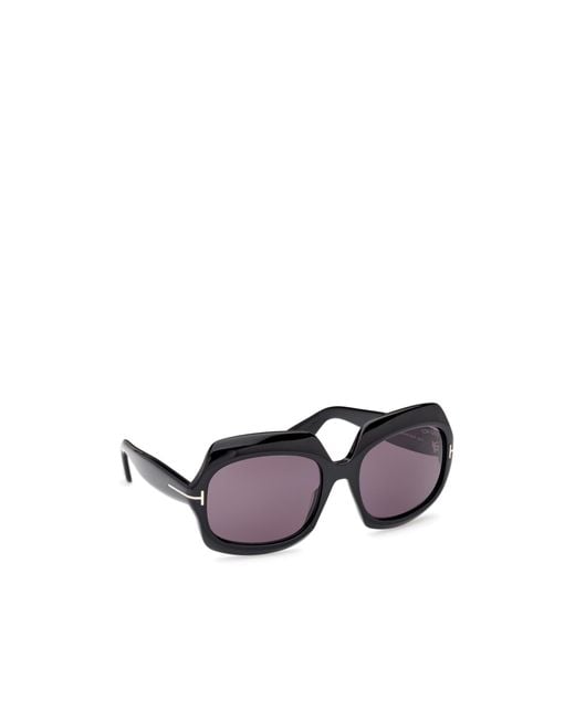 Tom Ford Purple Eyewear Ren Oversized Frame Sunglasses