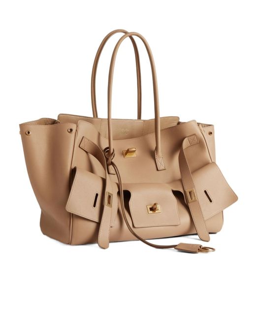 Balenciaga Bel Air Twist-Lock Medium Tote Bag in Brown | Lyst