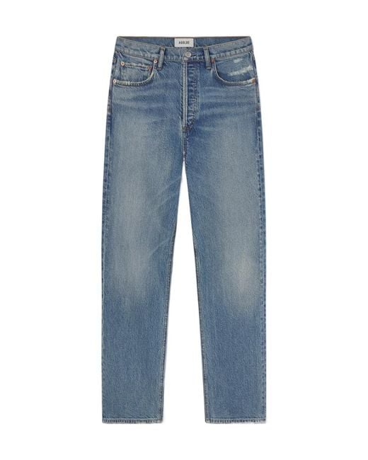 Agolde Blue 90's Pinch Waist Crop (Weightless Stretch)