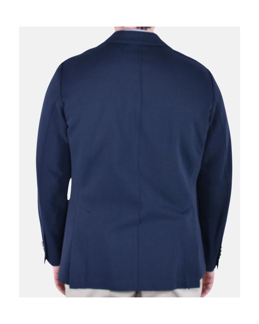 Eleventy Blue Double-Breasted Cotton Blazer for men
