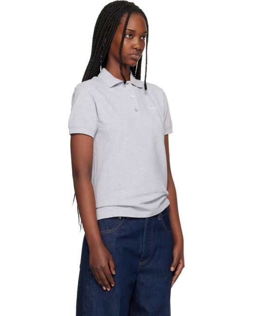 Maison Kitsuné Maison Kitsuné Baby Fox Regular Polo Shirt in Gray