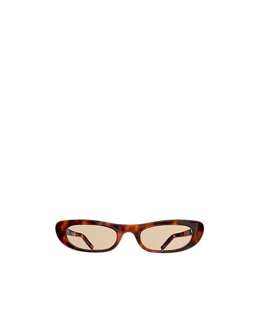 Saint Laurent White Eyewear Shade Cat-Eye Sunglasses