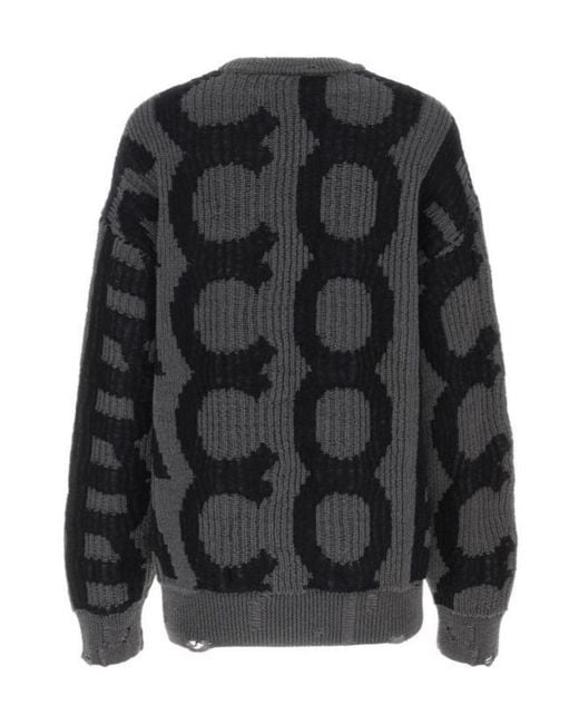 Marc Jacobs Black Distressed Crewneck Jumper