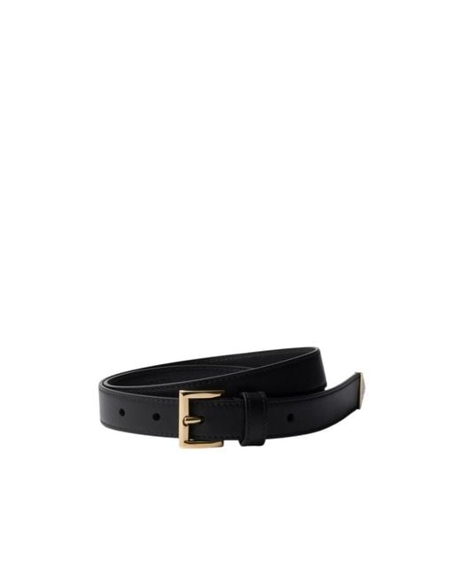 Prada White Leather Belt