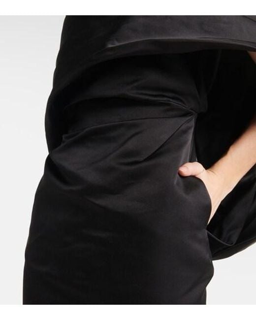The Attico Black Caped Midi Dress