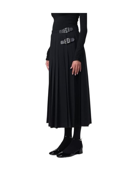 Ermanno Scervino Black Pleated Midi Skirt
